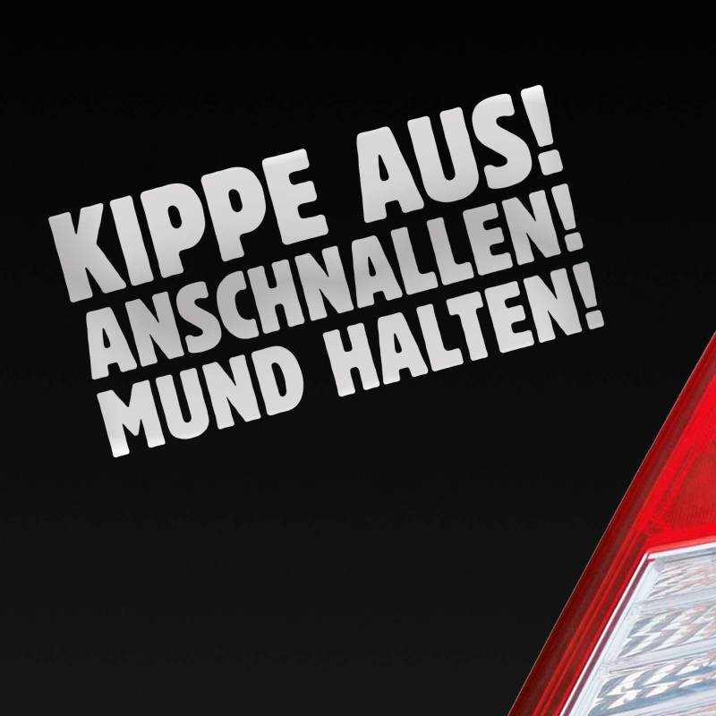 Hellweg Druckerei Kippe aus! Anschnallen! Mundhalten! Auto Aufkleber Sticker Heckscheibenaufkleber von Hellweg Druckerei