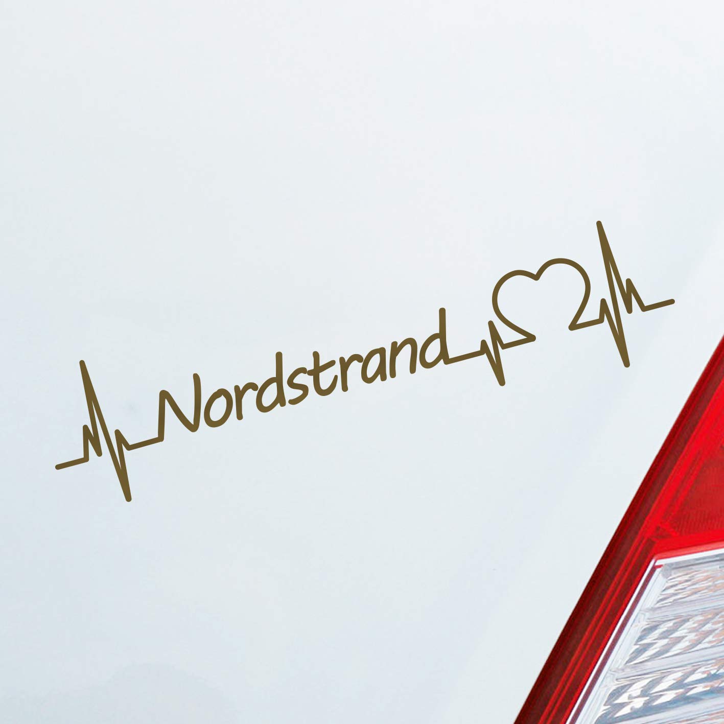 Hellweg Druckerei Nordstrand Nordsee Herz Puls See Norden Liebe Love Auto Aufkleber Sticker Heckscheibenaufkleber von Hellweg Druckerei