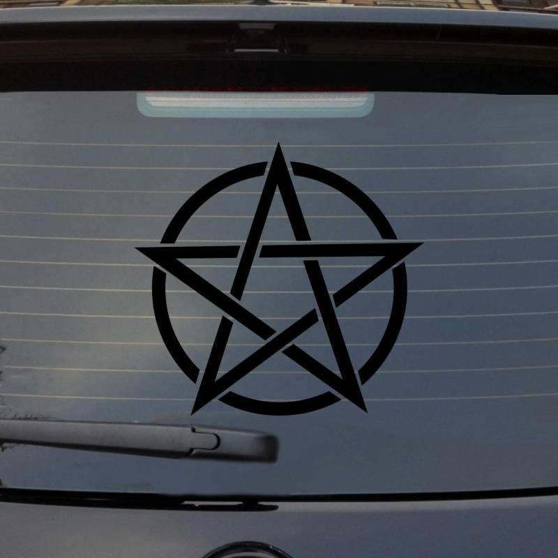 Hellweg Druckerei Pentagram Druidenfuß Gothic Auto Aufkleber Sticker Heckscheibenaufkleber von Hellweg Druckerei