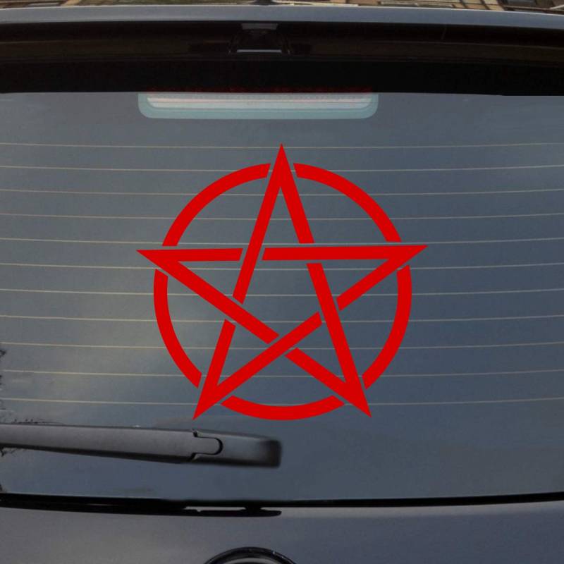 Hellweg Druckerei Pentagram Druidenfuß Gothic Auto Aufkleber Sticker Heckscheibenaufkleber von Hellweg Druckerei