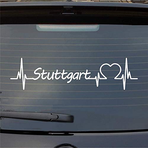 Hellweg Druckerei Stuttgart Herz Puls Stadt Liebe Auto Aufkleber Sticker Heckscheibenaufkleber von Hellweg Druckerei