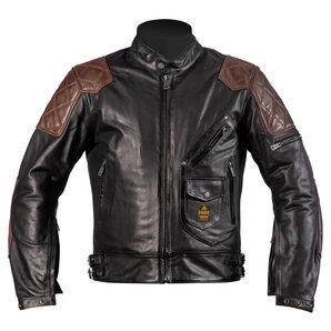 Helstons Chuck Lederjacke Schwarz Beige von Helstons