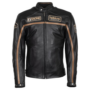 Helstons Daytona Lederjacke Schwarz Beige von Helstons