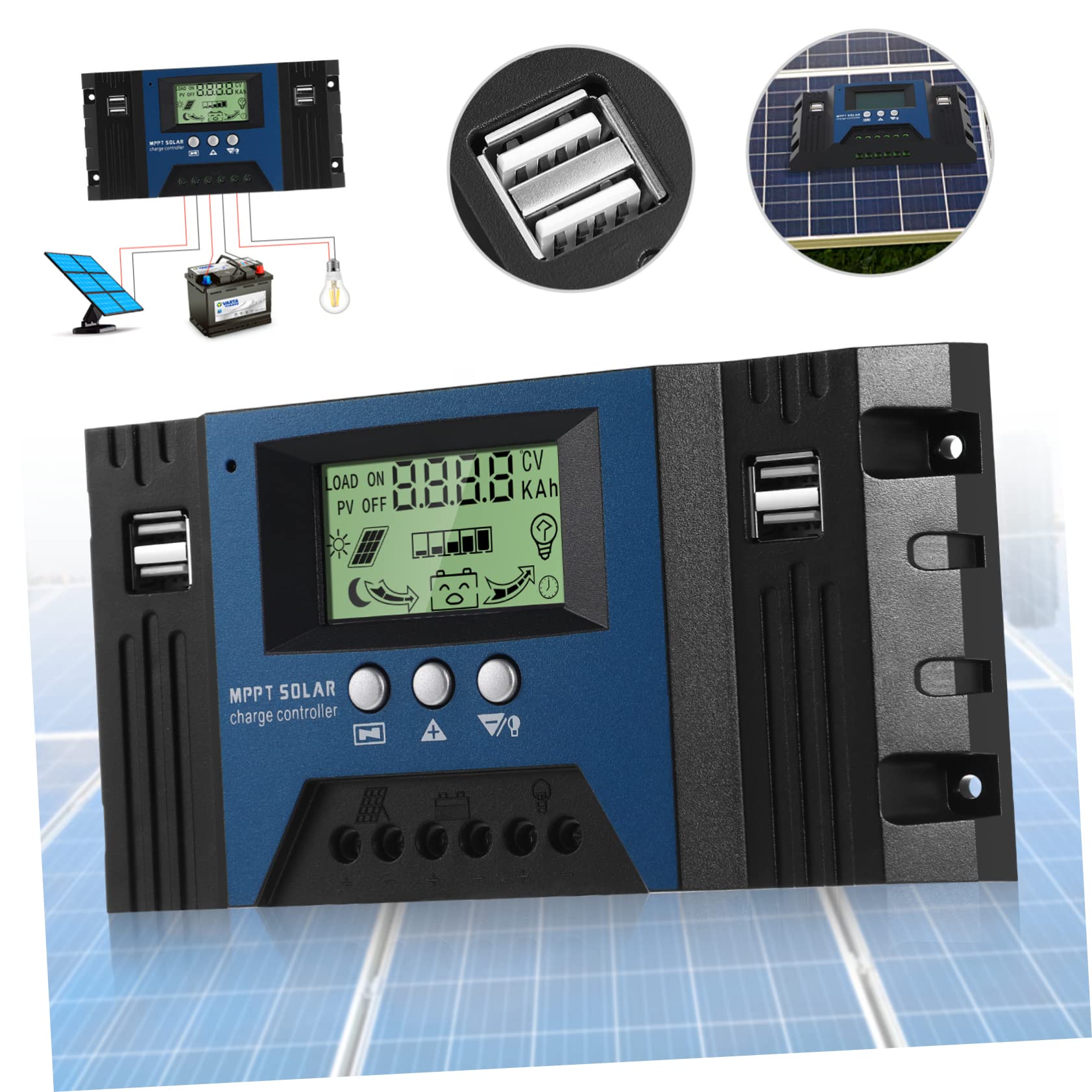 Hemobllo 12V Mppt Solarladungscontroller Automatischer Hohe Ladeeffizienz LCD Display Für Outdoor Camping Mit Power Off Speicherfunktion Und Einstellbaren Parametern Hemobllo 12V Mppt Solarladungscontroller Automatischer Hohe Ladeeffizienz LCD Display Für Outdoor Camping Mit Power Off Speicherfunktion Und Einstellbaren Parametern von Hemobllo