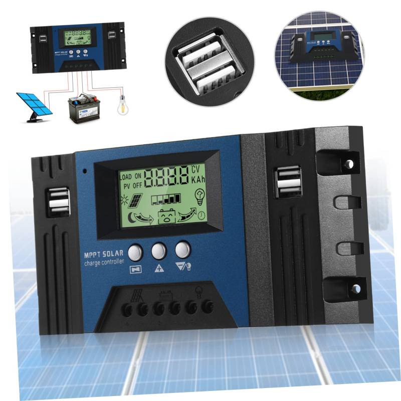 Hemobllo 12V Mppt Solarladungscontroller Automatischer Hohe Ladeeffizienz LCD Display Für Outdoor Camping Mit Power Off Speicherfunktion Und Einstellbaren Parametern von Hemobllo