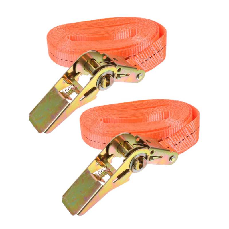 Hemobllo 2 Stück Spanner Seilspanner Ratschengurt Schnallengurte Binden Ratschengurte Ratschenzurrgurte Einziehbare Zurrgurte Ladungssicherung Befestigung Polyester Orange von Hemobllo