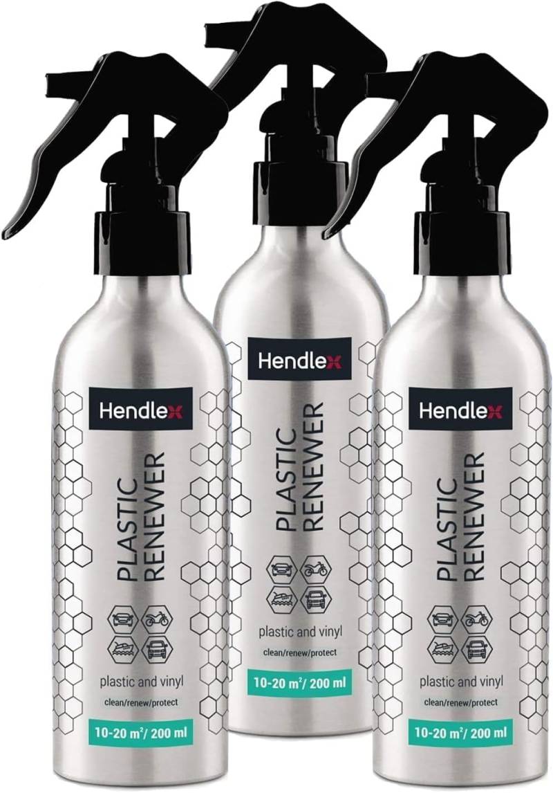 Hendlex High-Tech Armaturenbrett-Reiniger und Schutz, Auto-Innenraum Detailer-Spray, Restauriert und Schützt Kunststoff, Vinyl und Gummi, Autopflege mit Nanotechnologie + Mikrofasertuch von Hendlex
