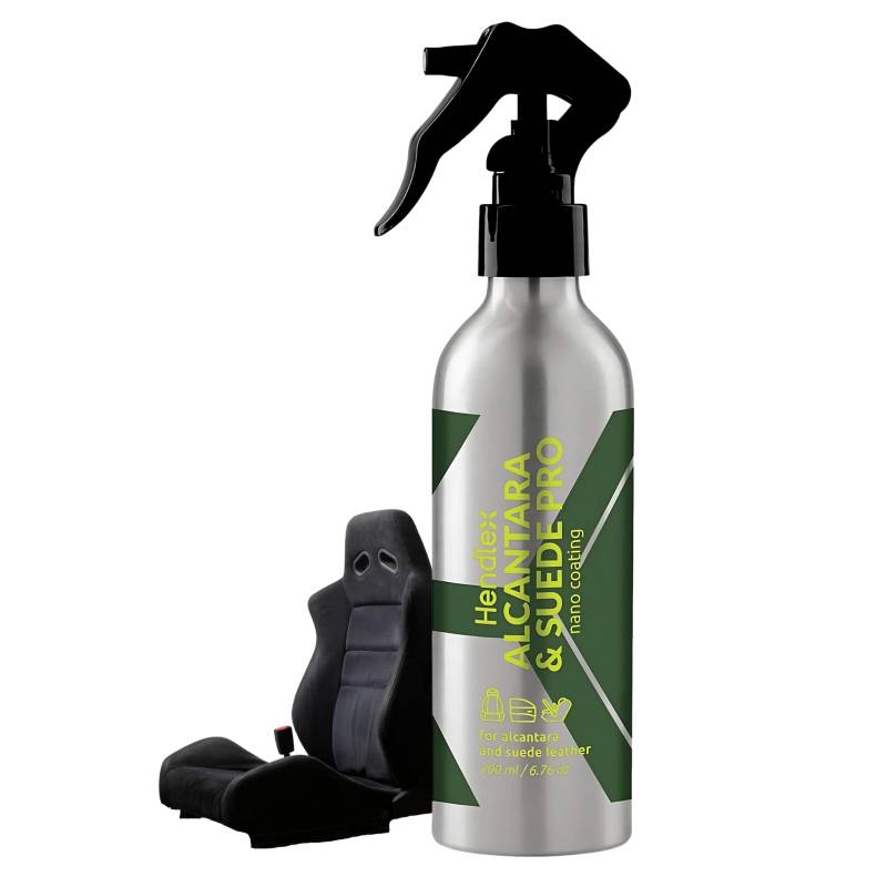 Hendlex Auto-Innenraum-Schutzmittel für Alcantara und Wildleder Pflege, Cockpitpflege Auto und Lederpflege Auto – Hydrophober Schutz vor Verschüttungen und Flecken, 200 ml von Hendlex