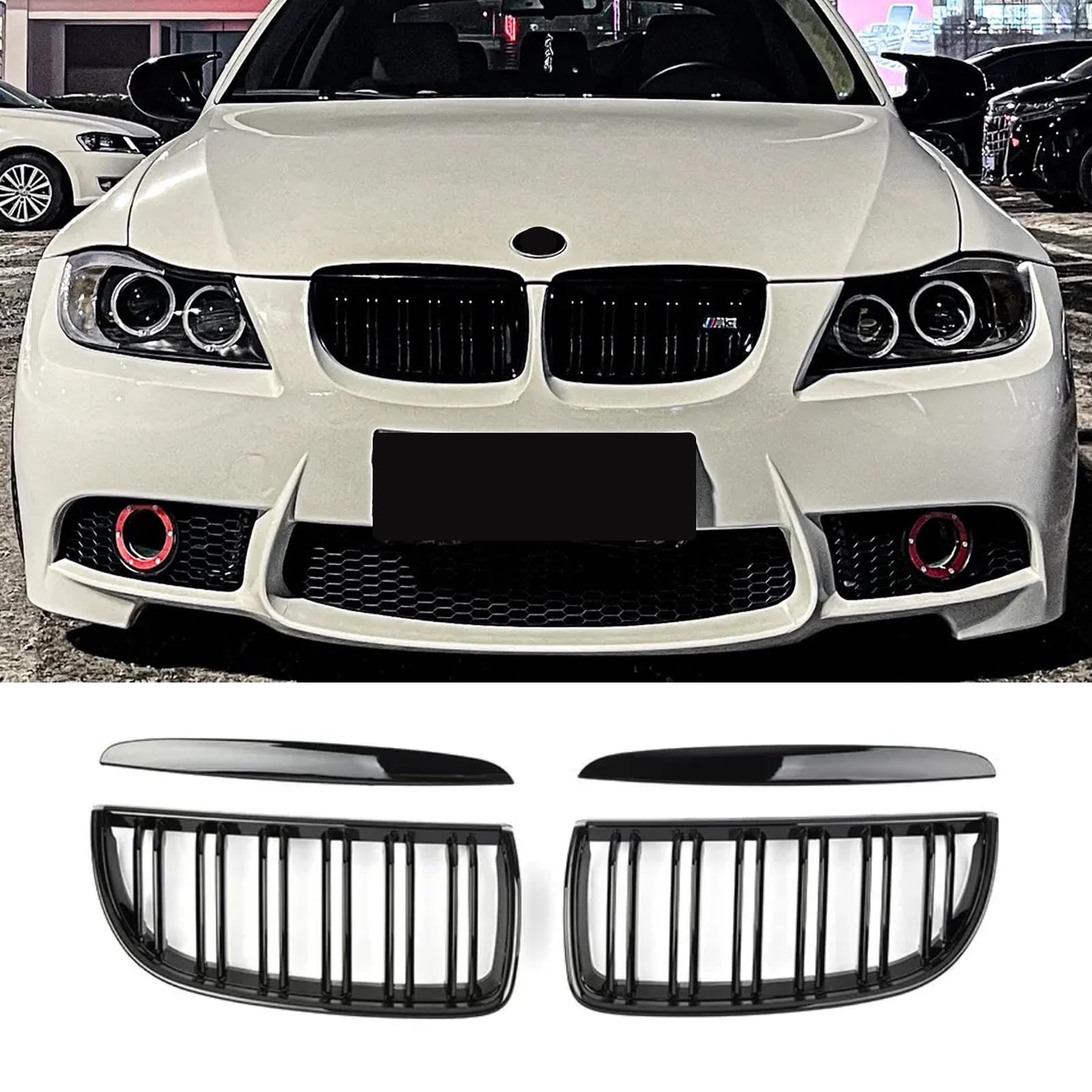 Hengjiayao E90 Nieren Schwarz für BMW 3er E90 E91 2005 2006 2007 2008 E90 touring E91 Grill Glanz Schwarz Doppelsteg Sport Kühlergrill Gitter Frontgrill Kühlergitter (For 3er E90 E91 2005-2008 PRE) Hengjiayao E90 Nieren Schwarz für BMW 3er E90 E91 2005 2006 2007 2008 E90 touring E91 Grill Glanz Schwarz Doppelsteg Sport Kühlergrill Gitter Frontgrill Kühlergitter (For 3er E90 E91 2005-2008 PRE) von Hengjiayao