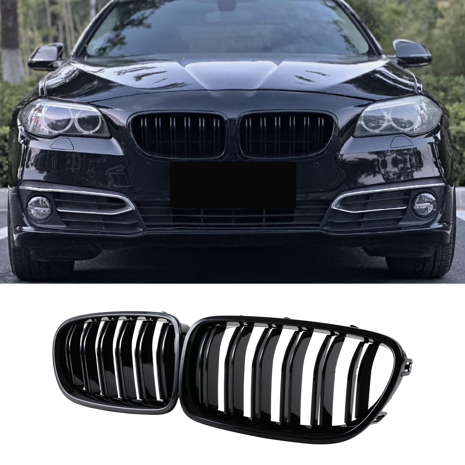Hengjiayao F10 F11 Nieren Schwarz Front Nieren F10 Kühlergrill für BMW 5 Serie F10 F11 M5 2010-2017 f10 Grill Schwarz Glänzend Doppel-Lamellen Grill Front Doppel Rippen Grill Kühlergrill Links Rech Hengjiayao F10 F11 Nieren Schwarz Front Nieren F10 Kühlergrill für BMW 5 Serie F10 F11 M5 2010-2017 f10 Grill Schwarz Glänzend Doppel-Lamellen Grill Front Doppel Rippen Grill Kühlergrill Links Rech von Hengjiayao