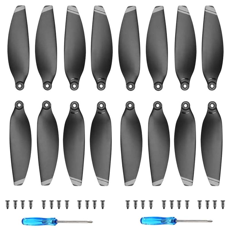 Hengrongshen 16 Pcs Mini 2 SE/4K/SE/2 Propeller, Low-Noise & Stabil Drohne Mini 2/4K/SE/2 SE Zubehör Propeller für Drohnenersatz (Silber) von Hengrongshen