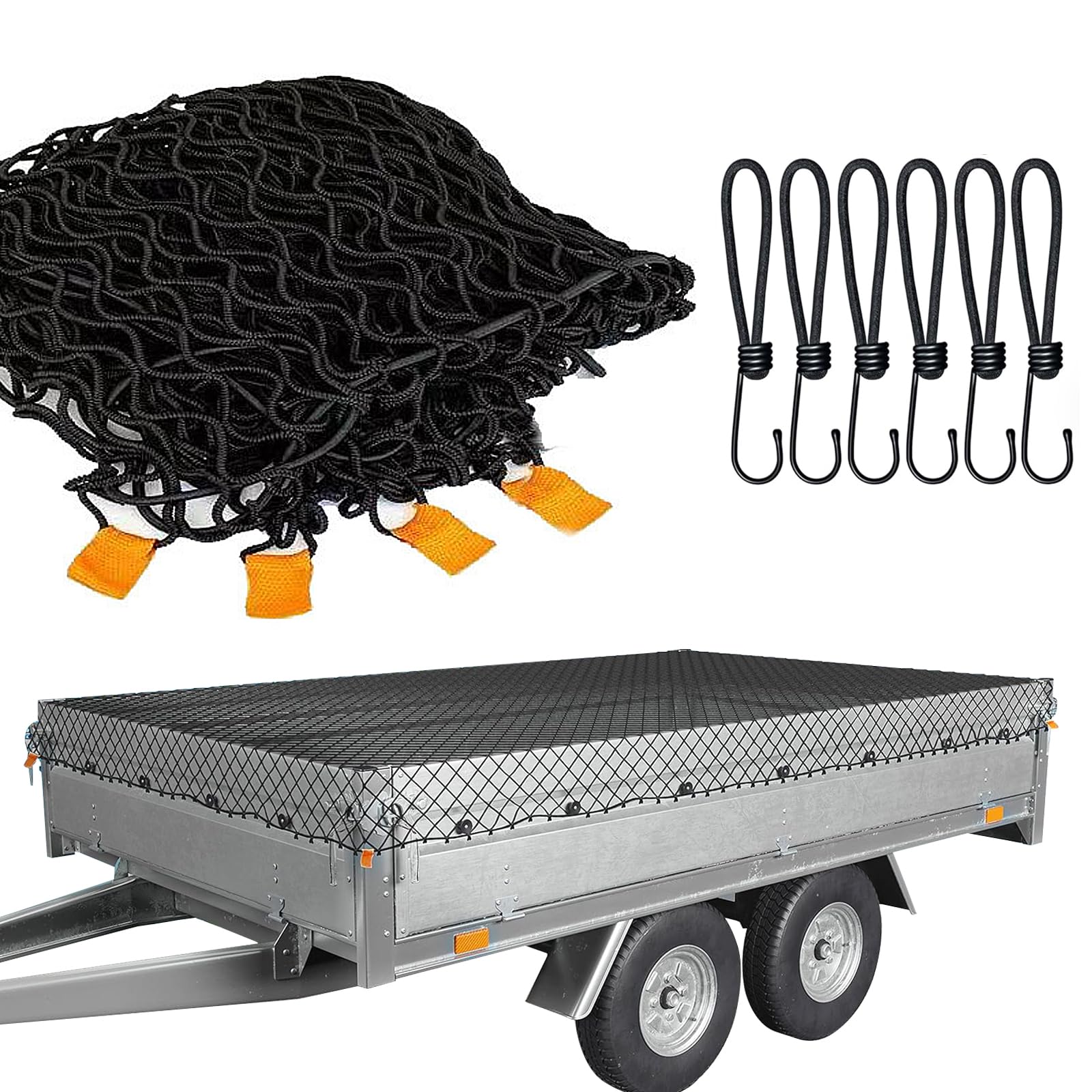Hengrongshen Anhängernetz 1,5x2,2m feinmaschig, Anhänger Netz mit Spannseil & Netzkordel, Containernetz für Ladungssicherungsnetz Schwarz Hengrongshen Anhängernetz 1,5x2,2m feinmaschig, Anhänger Netz mit Spannseil & Netzkordel, Containernetz für Ladungssicherungsnetz Schwarz von Hengrongshen