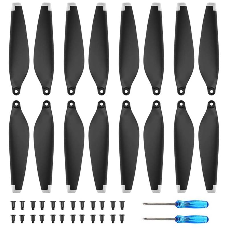 Hengrongshen Mini 3 Propeller, 16 Pcs Drohne Mini 3 Propeller mit 24 Schrauben und 2 Schraubendreher, Mini 3 Zubehör für Drohnenersatz, Low-Noise & Quick Release Propeller (Silber) von Hengrongshen