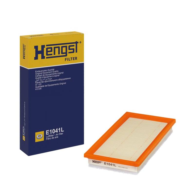 HENGST Luftfilter Type E1041L - Luftfilter-Einsatz für PKW - Luftfilter Auto, Auto Ersatzteile, Auto Luftfilter, Luftfiltration Automotive, Dieselmotor, Ottomotor von Hengst