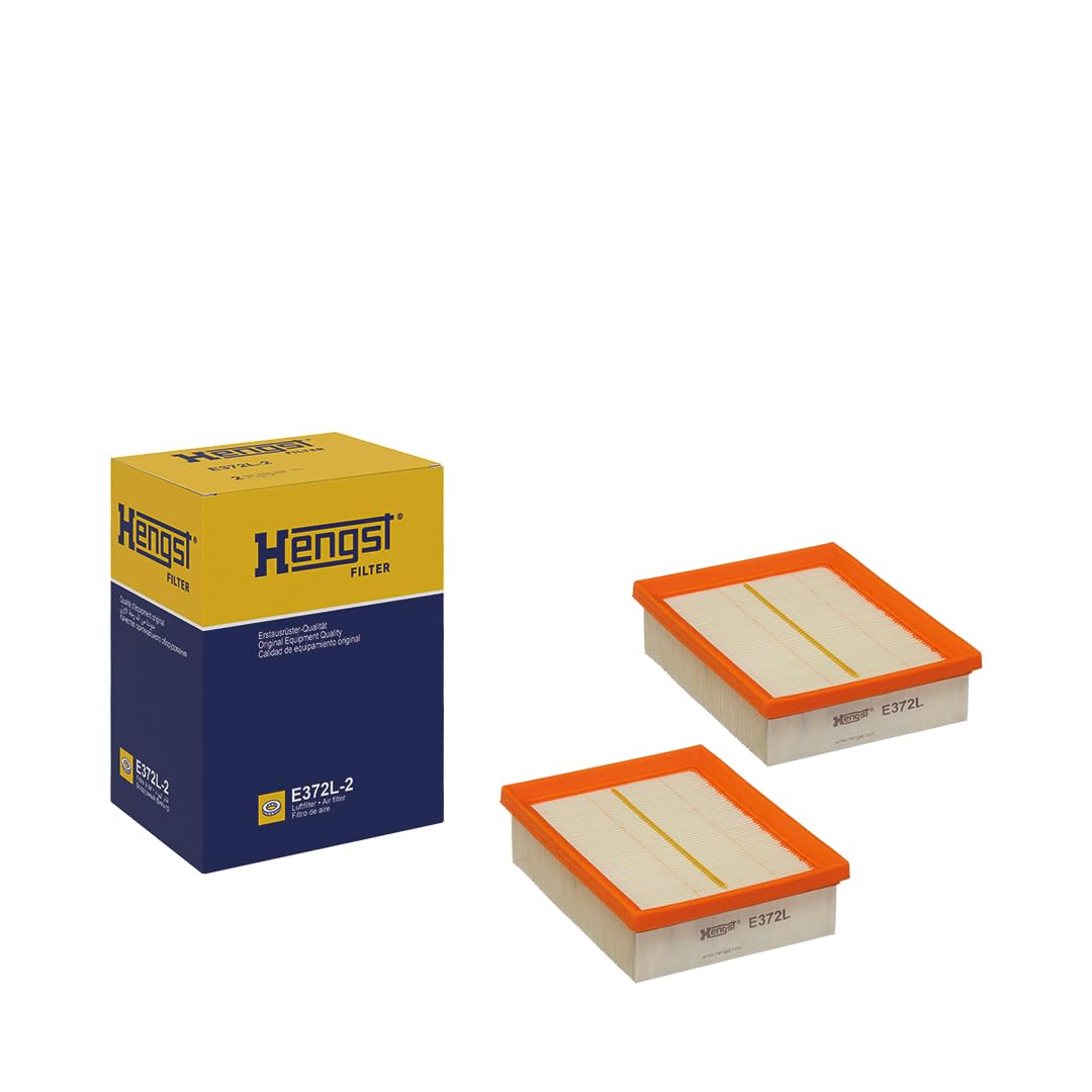HENGST Luftfilter Type E372L-2 - Luftfilter-Einsatz für PKW - Luftfilter Auto, Auto Ersatzteile, Auto Luftfilter, Luftfiltration Automotive, Dieselmotor, Ottomotor von Hengst