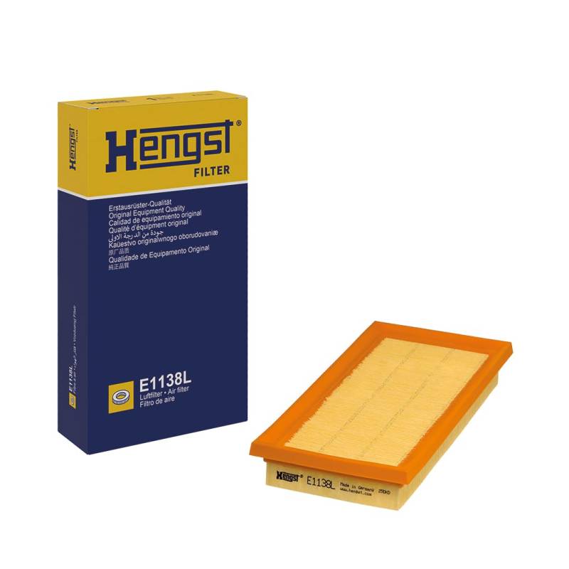 HENGST Luftfilter Type E1138L - Luftfilter-Einsatz für PKW - Luftfilter Auto, Auto Ersatzteile, Auto Luftfilter, Luftfiltration Automotive, Dieselmotor, Ottomotor von Hengst