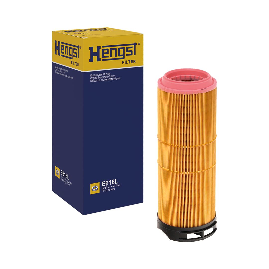 HENGST Luftfilter Type E618L - Luftfilter-Einsatz für PKW - Luftfilter Auto, Auto Ersatzteile, Auto Luftfilter, Luftfiltration Automotive, Dieselmotor, Ottomotor von Hengst