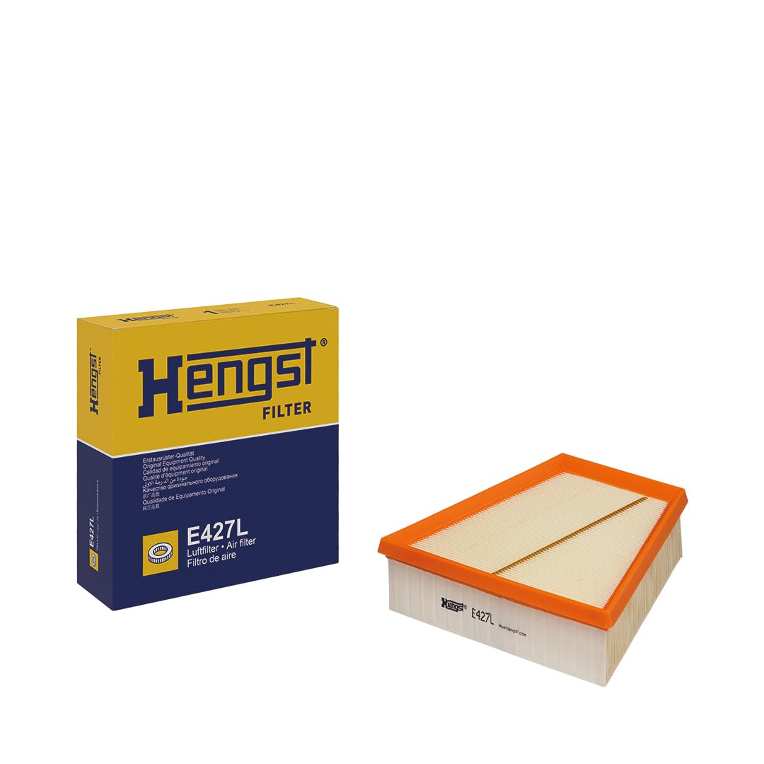 HENGST Luftfilter Type E427L - Luftfilter-Einsatz für PKW - Luftfilter Auto, Auto Ersatzteile, Auto Luftfilter, Luftfiltration Automotive, Dieselmotor, Ottomotor von Hengst