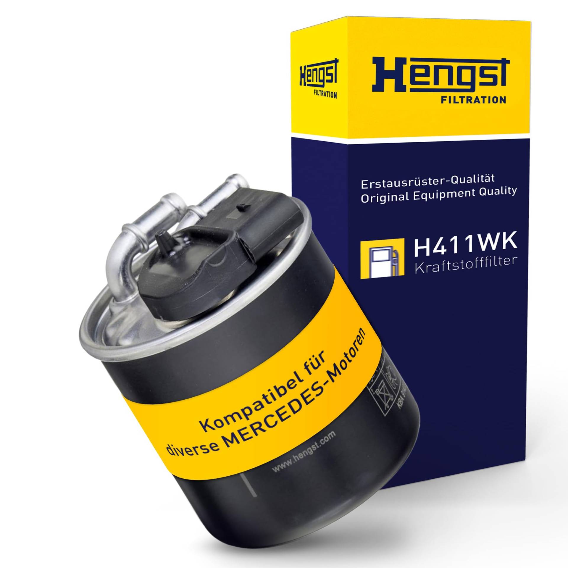 HENGST Kraftstoff-Leitungsfilter Type H411WK - Kraftstofffilter für PKW - Filter für Kraftstoff, Filter für Autos von Hengst