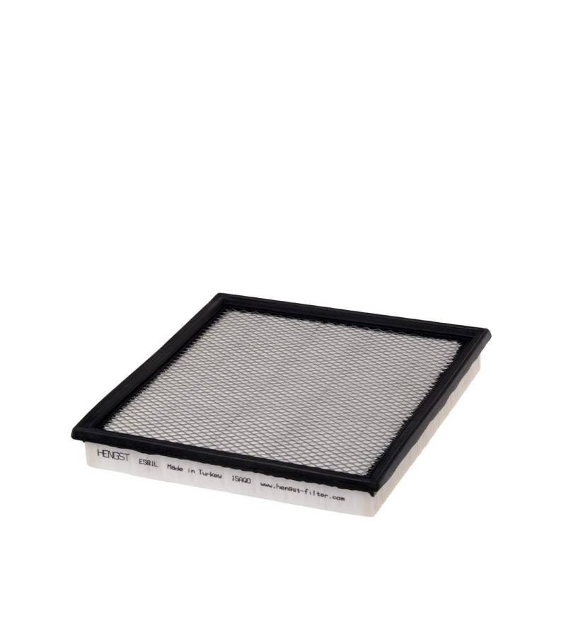 HENGST Luftfilter Type E581L - Luftfilter-Einsatz für PKW - Luftfilter Auto, Auto Ersatzteile, Auto Luftfilter, Luftfiltration Automotive, Dieselmotor, Ottomotor von Hengst