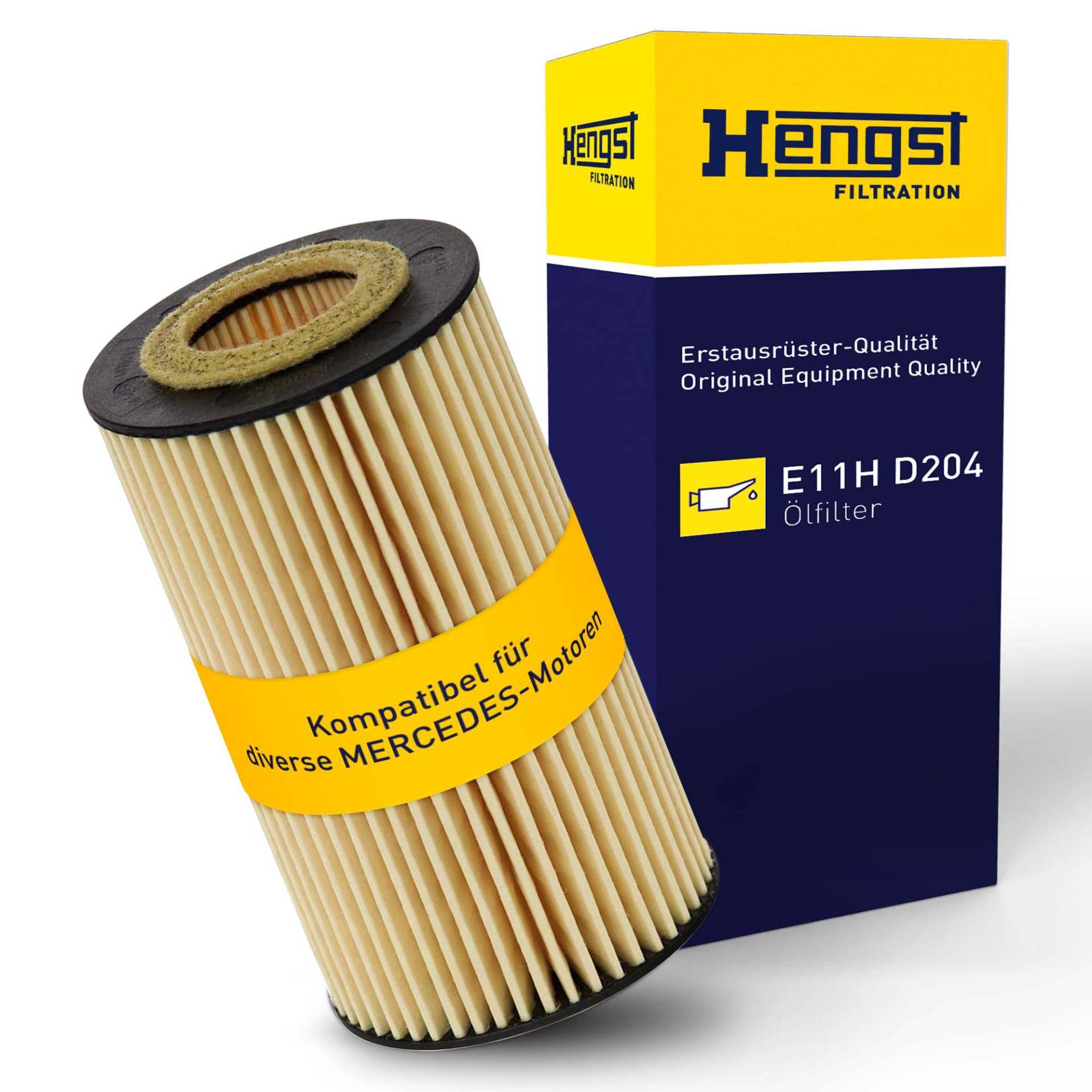 HENGST Ölfilter Type E11H D204 - Ölfilter-Einsatz, Dichtungssatz für PKW - Ölfilter Auto, Motorölfilter, Filter für Autos von Hengst