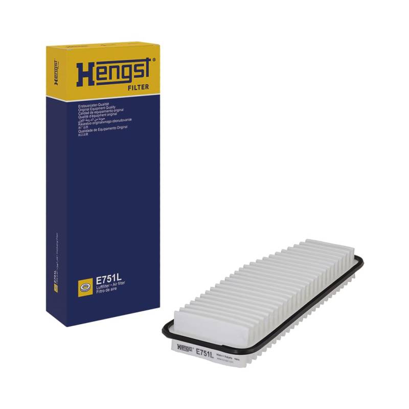 HENGST Luftfilter Type E751L - Luftfilter-Einsatz für PKW - Luftfilter Auto, Auto Ersatzteile, Auto Luftfilter, Luftfiltration Automotive, Dieselmotor, Ottomotor von Hengst