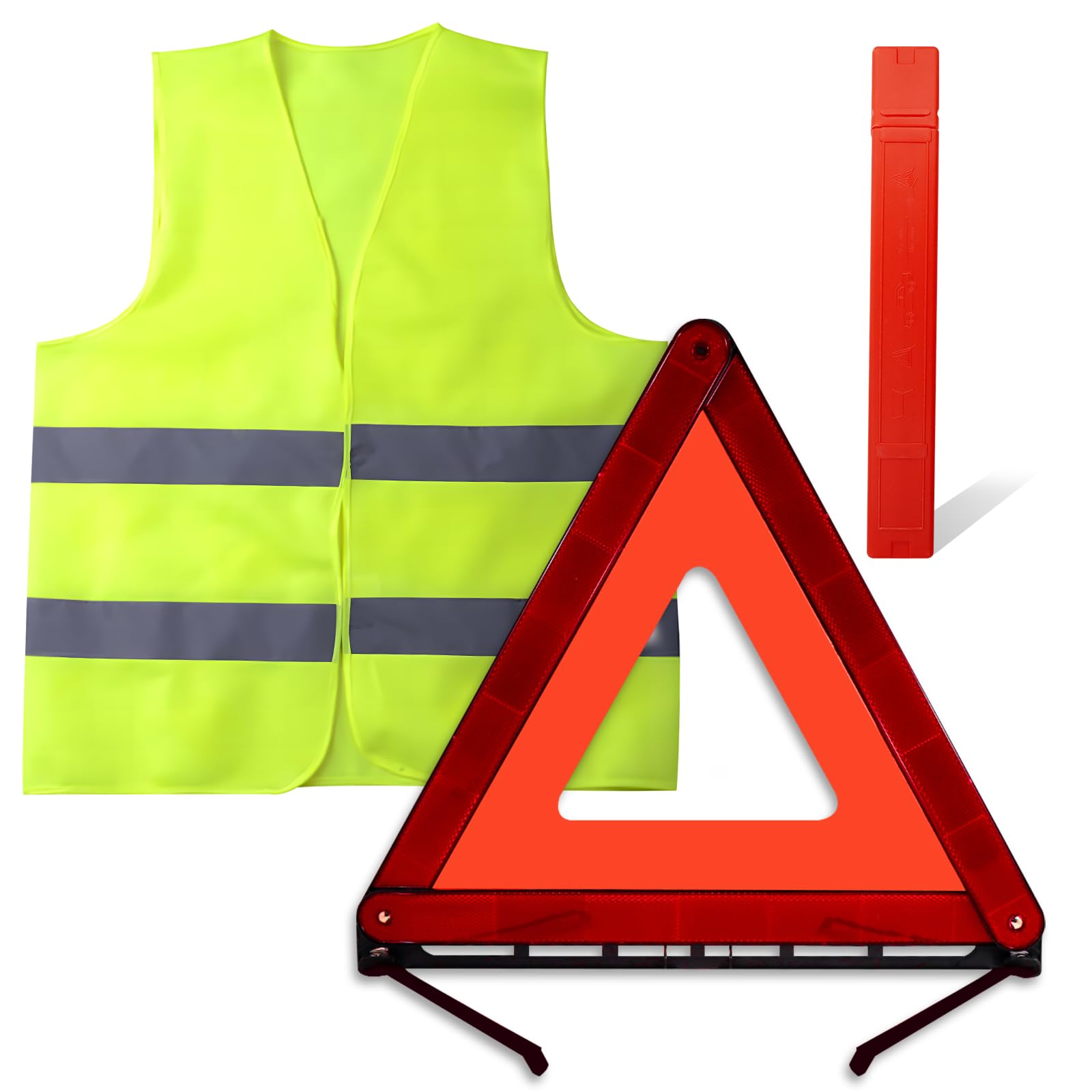 Henjunu 2in1 Warndreieck kfz Warnwesten Set,Reflektierend Notfalldreieck,Klappbares Warndreieck Auto Warnwesten, mit Aufbewahrungskoffer, Schneller Aufbau, Leicht und Effektiv für Auto Motorrad Henjunu 2in1 Warndreieck kfz Warnwesten Set,Reflektierend Notfalldreieck,Klappbares Warndreieck Auto Warnwesten, mit Aufbewahrungskoffer, Schneller Aufbau, Leicht und Effektiv für Auto Motorrad von Henjunu