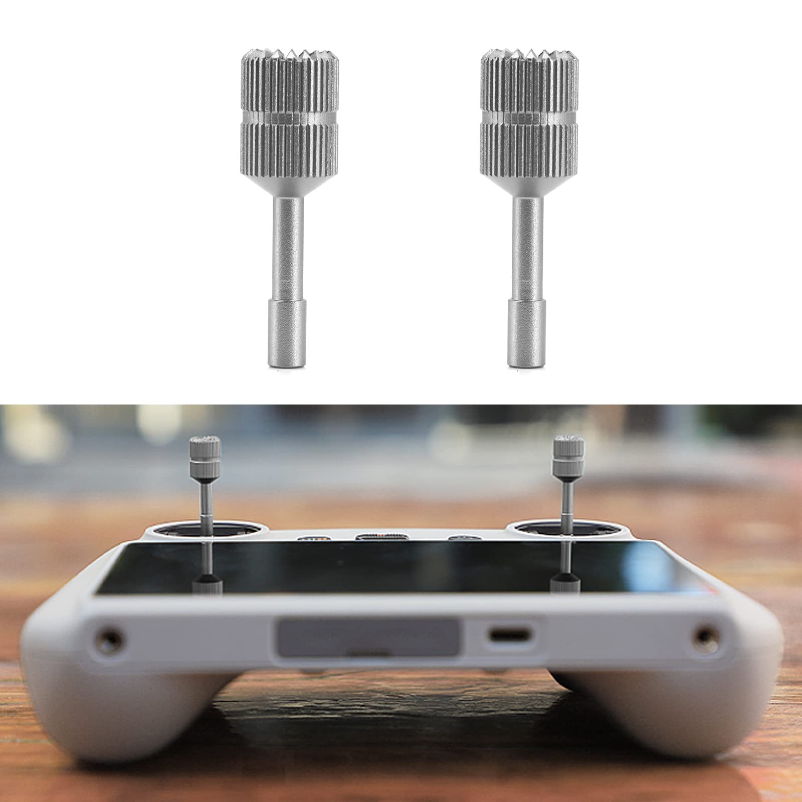 Hensych 1 Paar 3 g Aluminiumlegierung Lengthen Edition RC Control Sticks Joystick für Mini 3 Pro mit Bildschirm-Fernbedienung, Daumenwippe, abnehmbare Joystick-Stange, Titan Hensych 1 Paar 3 g Aluminiumlegierung Lengthen Edition RC Control Sticks Joystick für Mini 3 Pro mit Bildschirm-Fernbedienung, Daumenwippe, abnehmbare Joystick-Stange, Titan von Hensych
