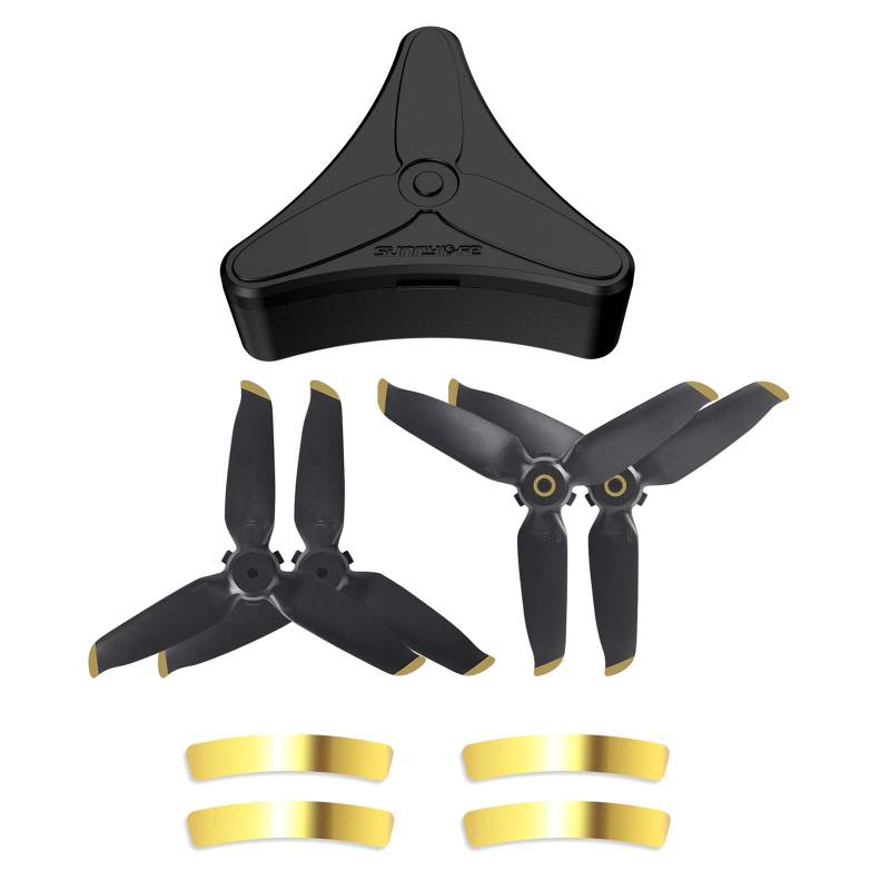 Hensych Propeller Aufbewahrungskoffer für FPV-Drohne 5328S, Fall + 2 Paar goldene Spitze Propeller, Aerodynamisches Design, Stabilität, Geräuschreduzierung, Gold von Hensych