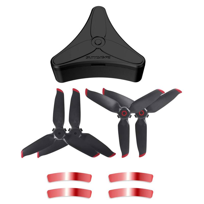 Hensych für FPV Combo Propeller Aufbewahrungskoffer 5328S Propeller für FPV Combo 5328S Propeller Klinge Requisitenbox Absturzsicherung (Fall + 2 Paar rote Spitze Propeller) von Hensych