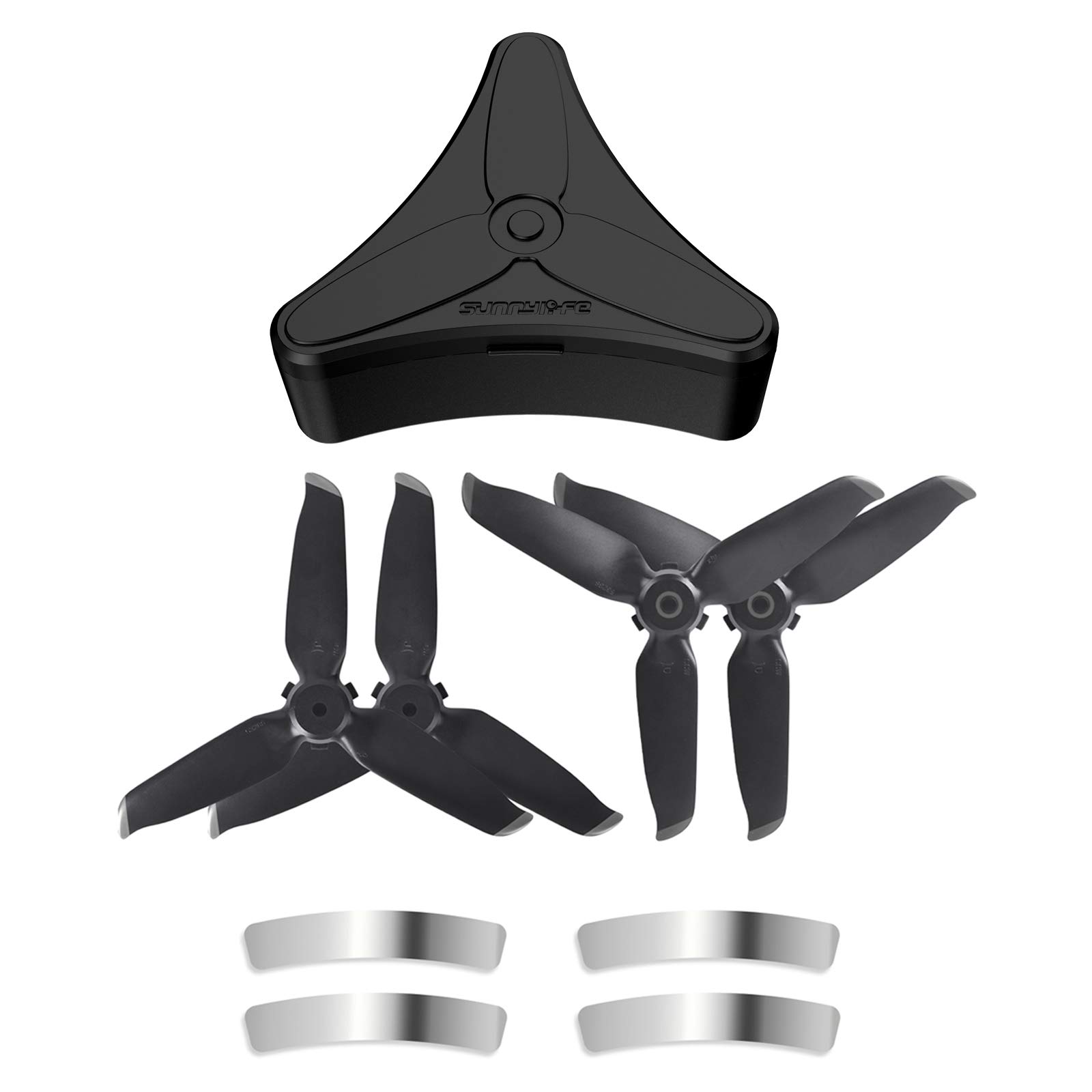 Hensych für FPV Combo Propeller Aufbewahrungskoffer 5328S Propeller für FPV Combo 5328S Propeller Klinge Requisitenbox Absturzsicherung (Fall + 2 Paar silberner Spitze Propeller) von Hensych