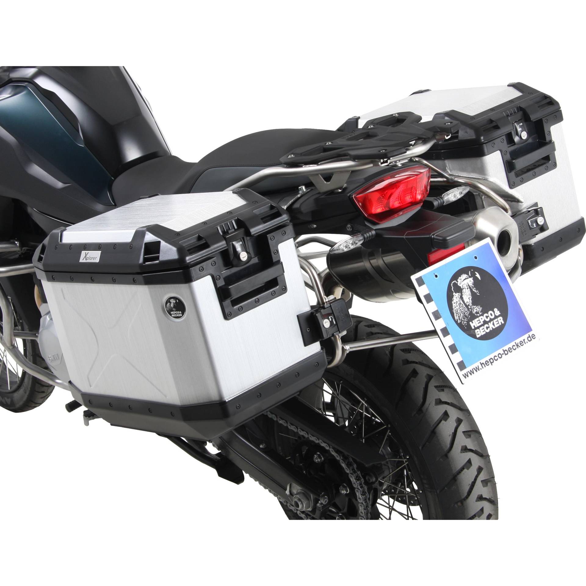 Hepco & Becker Xplorer Cutout Kofferset silber für BMW F 850 GS Hepco & Becker Xplorer Cutout Kofferset silber für BMW F 850 GS von Hepco & Becker