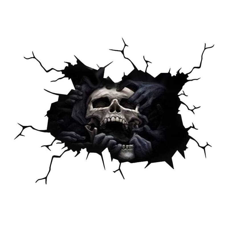 3D Halloween Horror Autoaufkleber, Fenster Aufkleber Teufel Schädel Persönlichkeit Autoaufkleber Heckscheibe Aufkleber Totenkopf Aufkleber Sticker Dekor Für Wand Auto Zimmer Skateboard Laptop von Herbests