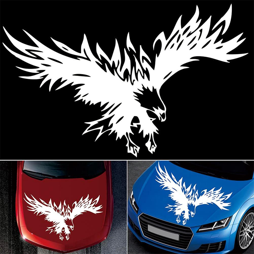 Autoaufkleber 3D Adler, Lustige Cartoon Tier Adler PVC Sticker Motorhaube Aufkleber Wasserdicht Auto DIY Aufkleber selbstklebend Vinyl Adler Aufkleber für Auto Styling Dekoration Aufkleber,Weiß von Herbests