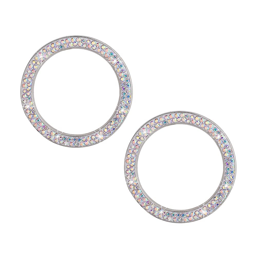 Herbests 2 PCS Diamant Auto Motor Start Stop Button Ring, Motor Schalter Push Start Aufkleber Ring Bling Strass Auto Zubehör Auto-Start-Knopf-Abdeckung Trimm Druckknopf Schalter Dekor Aufkleber Herbests 2 PCS Diamant Auto Motor Start Stop Button Ring, Motor Schalter Push Start Aufkleber Ring Bling Strass Auto Zubehör Auto-Start-Knopf-Abdeckung Trimm Druckknopf Schalter Dekor Aufkleber von Herbests