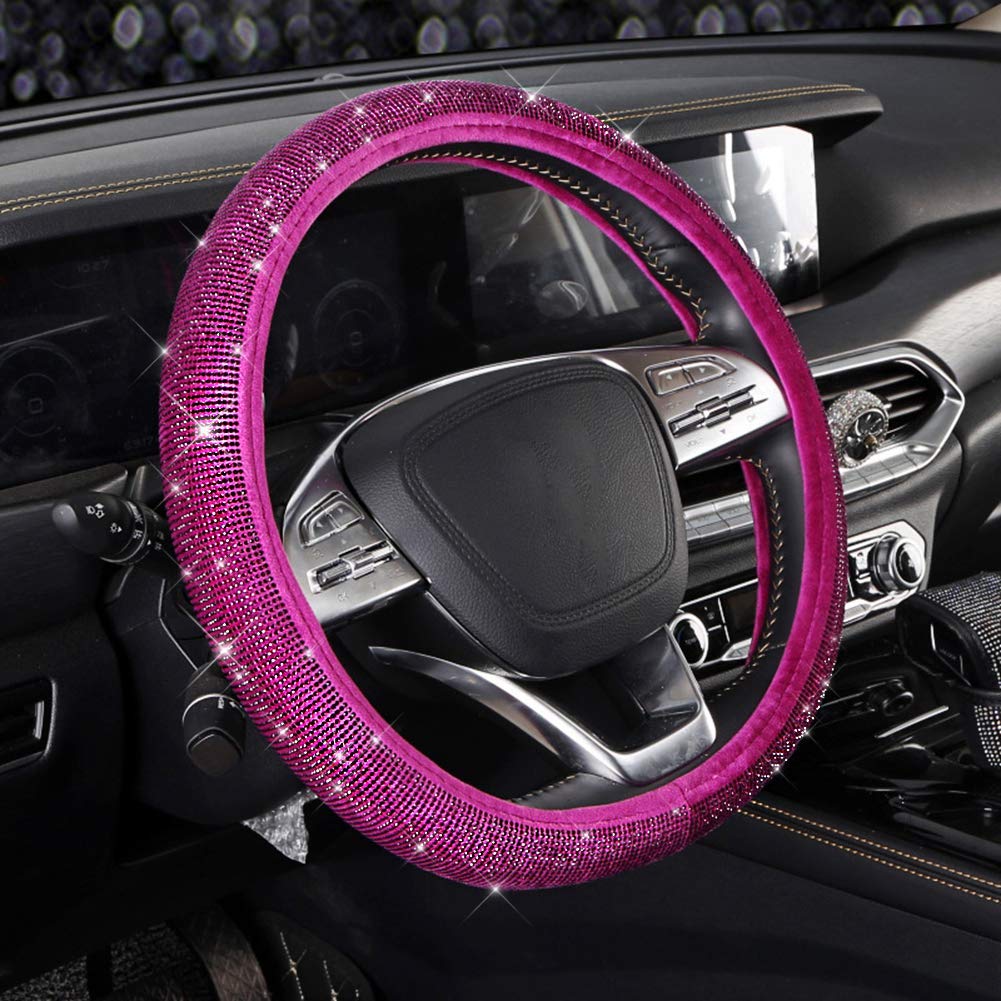 Herbests D-Form Auto Lenkradbezug, Bling Bling Diamanten Strass Mikrofaser Leder Lenkradbezug rutschfest Universal 38cm Lenkrad Abdeckung Auto Lenkradschutz Lenkradschoner Für Damen Mädchen,Lila Herbests D-Form Auto Lenkradbezug, Bling Bling Diamanten Strass Mikrofaser Leder Lenkradbezug rutschfest Universal 38cm Lenkrad Abdeckung Auto Lenkradschutz Lenkradschoner Für Damen Mädchen,Lila von Herbests