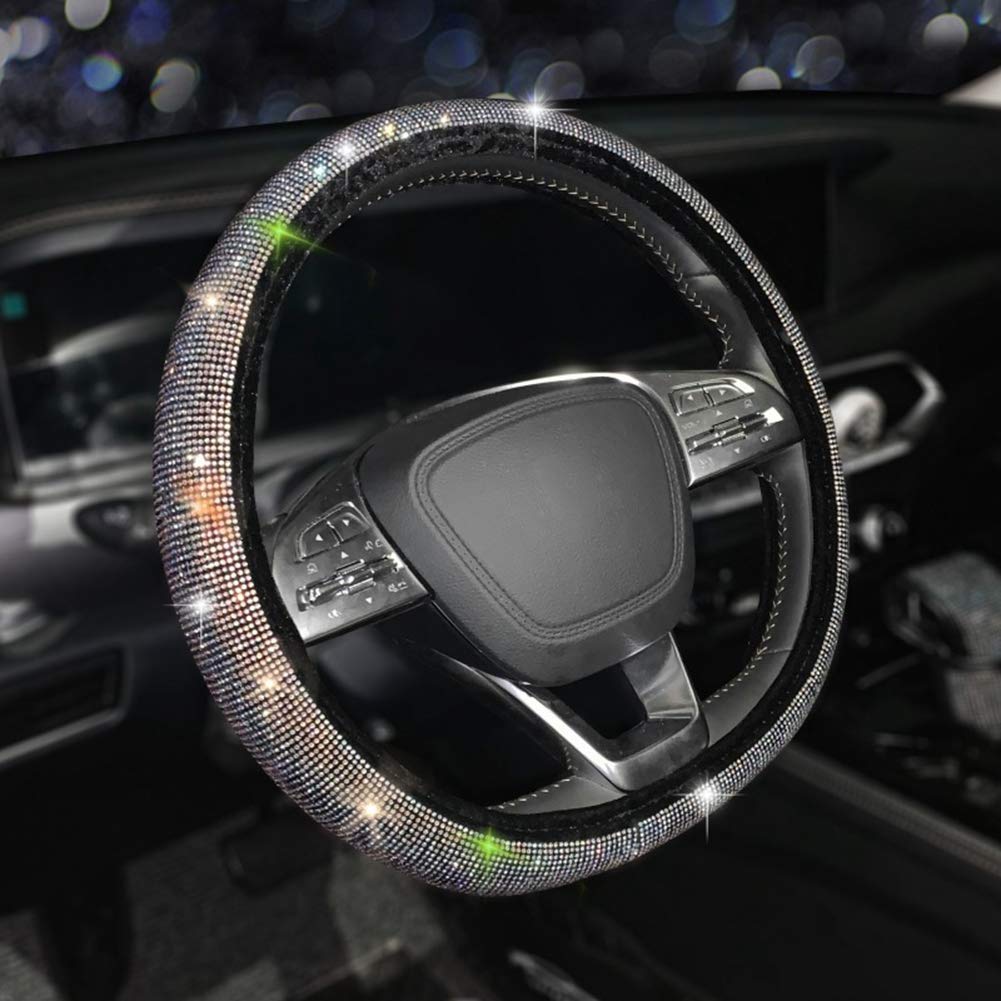 Herbests D-Form Auto Lenkradbezug, Bling Bling Diamanten Strass Mikrofaser Leder Lenkradbezug rutschfest Universal 38cm Lenkrad Abdeckung Auto Lenkradschutz Lenkradschoner Für Damen Mädchen,Silber Herbests D-Form Auto Lenkradbezug, Bling Bling Diamanten Strass Mikrofaser Leder Lenkradbezug rutschfest Universal 38cm Lenkrad Abdeckung Auto Lenkradschutz Lenkradschoner Für Damen Mädchen,Silber von Herbests