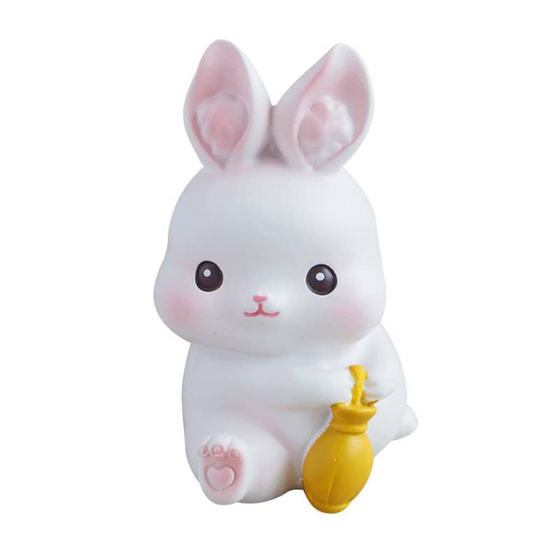 Herbests Hasen Figuren Dekoration,Auto Armaturenbrett Ornament Cartoon Kaninchen Dekofigur Miniatures Bunny Osterhasen Harz Dekoration Auto Spielzeug Ornament für Büro Home Tischdekoration Geschenk von Herbests