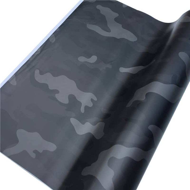 Herbests Selbstklebende Camouflage Autofolie 152cmx30cm - Wasserdichte Lackschutzfolie, Vinyl Autoaufkleber für Auto, Motorrad, Fahrrad - Schwarz von Herbests