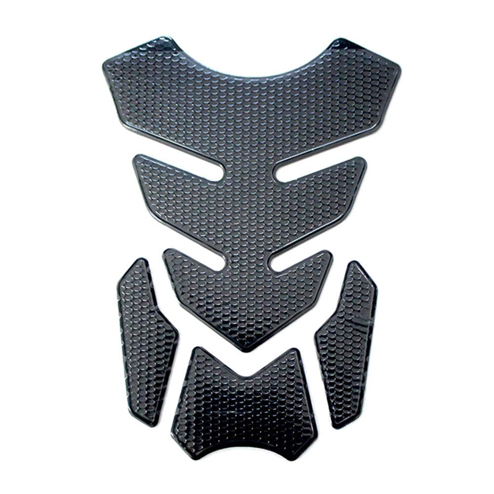 Herbests Tankpad Motorrad, Universal Motorrad 3D Tankschutz Tankaufkleber Carbon Motorrad Heizöl Gas Tankpad Schutz Aufkleber Decals Kohlefaser Protector Aufkleber Lackschutz Tankaufkleber,Schwarz von Herbests