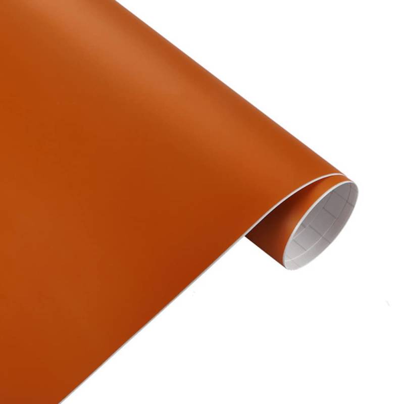 Selbstklebende Vinyl Autofolie, Blasenfrei Schutzfolie Lackschutzfolie DIY PVC Wrap Styling Aufkleber für Innen Außen, Auto Motorrad, Orange 50 * 200cm von Herbests
