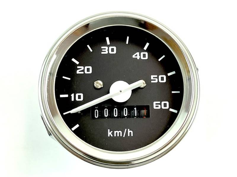 Tacho groß 60mm mit Beleuchtung Mofa VDO Anschluß Tachometer 60km/h passend f... von Hercules