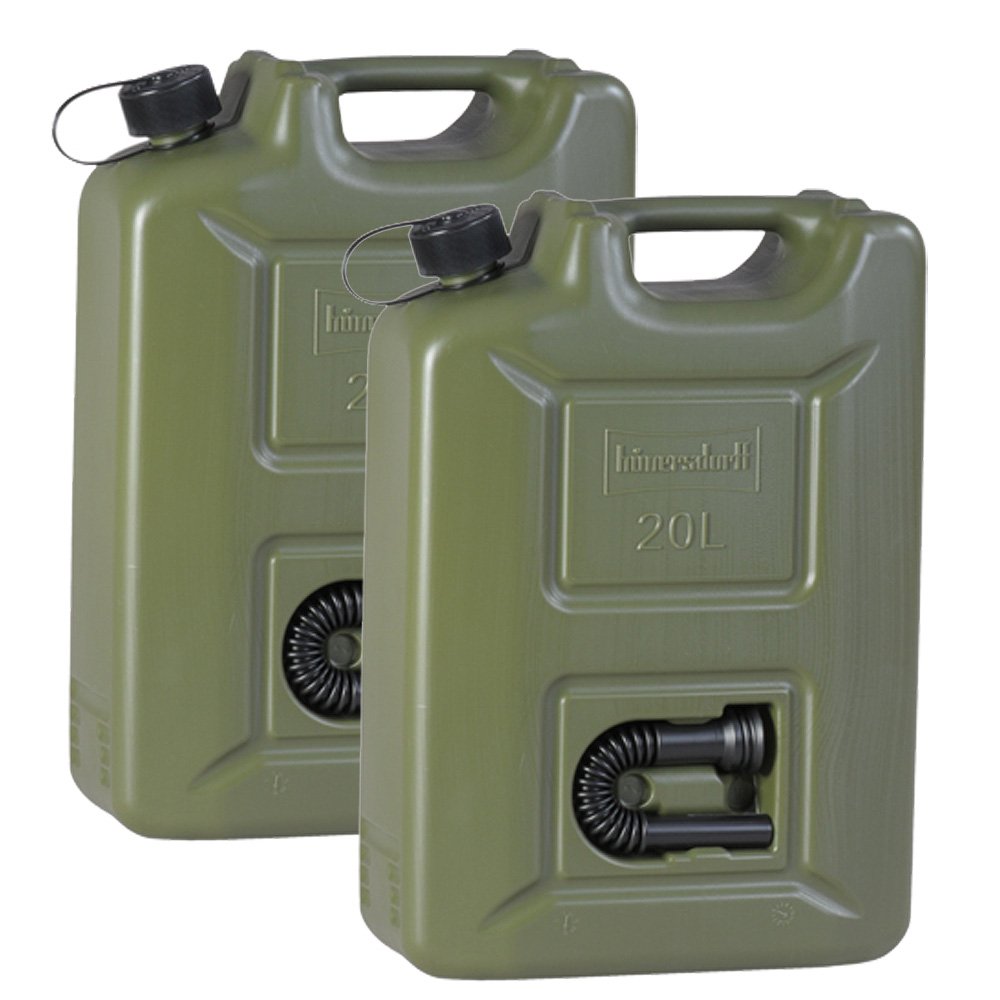 2er Set-Benzinkanister 20L oliv NEU 2x ARMY Kraftstoff-Kanister Profi 20 Liter von Hergestellt für BAUPROFI