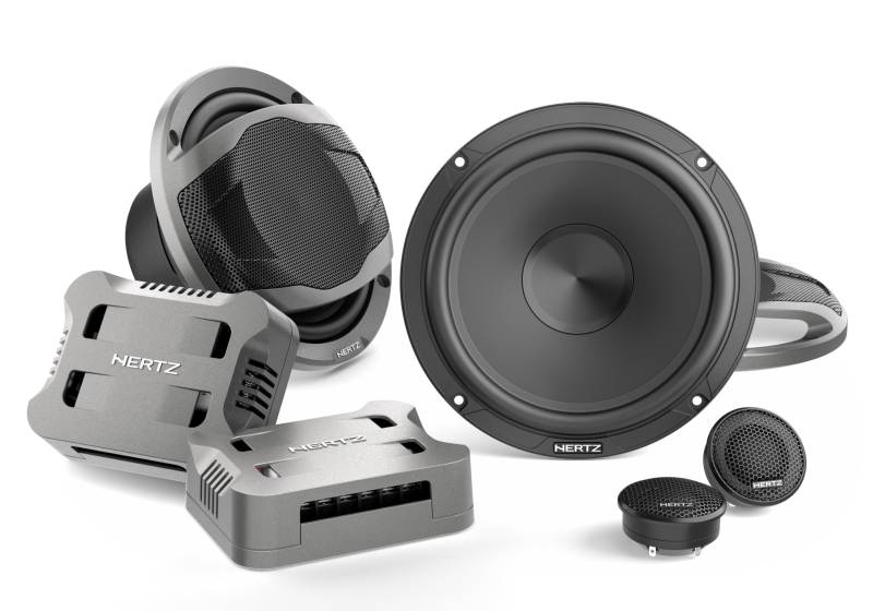 Hertz CPK 165 – 165-mm 2-Wege-Komponentensystem mit 2 Tieftönern, 2 Hochtönern, Passivweichen und Schutzgittern, 315W Peak für OEM-HiFi-Upgrade von Hertz