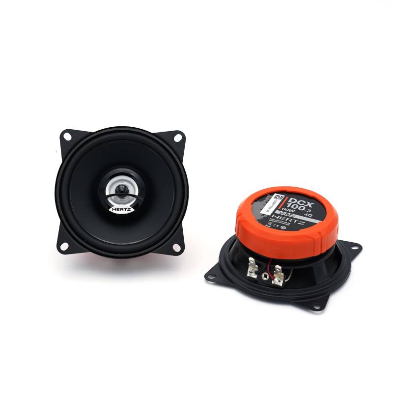 Hertz DCX 100.3 – 2-Wege-Koaxiallautsprecher mit 100-mm-Membran, 60W Spitzenleistung und kompaktem DIN-Format von Hertz