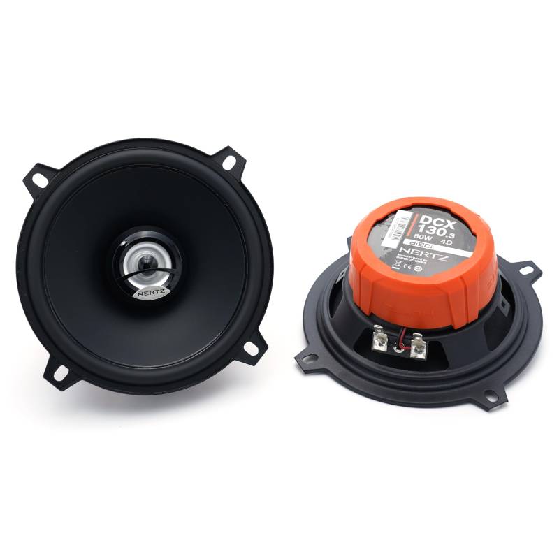 Hertz DCX 130.3 – 2-Wege Koaxiallautsprecher 130 mm mit integriertem Hochtöner, Polypropylen-Konus und 80W Leistung, geeignet für OEM-Upgrades von Hertz