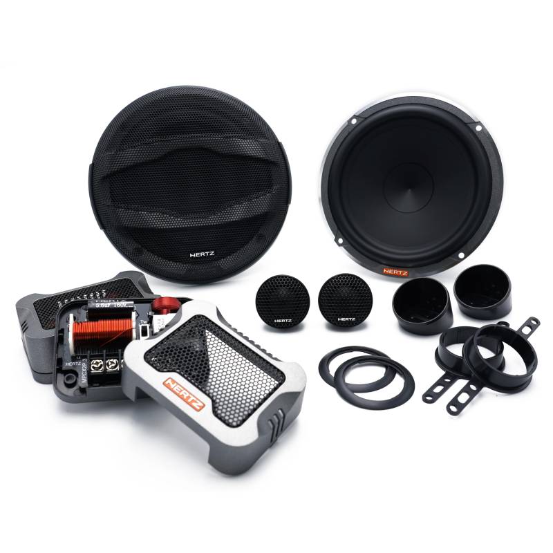 Hertz MPK 165P.3 – 2-Wege-Komponentensystem 165 mm mit 29-mm-Hochtöner, 3 Ohm Impedanz, Passivweichen und Schutzgitter für HiFi-Autoinstallationen von Hertz