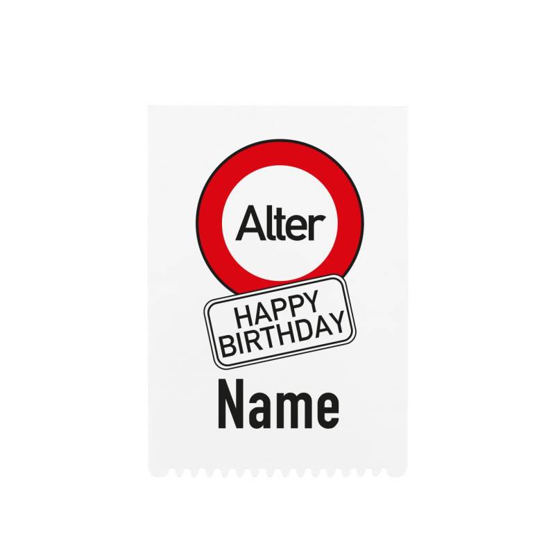 Herz & Heim® personalisierter Eiskratzer/Kunststoff/verschiedenen Motive / 10 cm x 14 cm (Verkehrsschild) von Herz & Heim