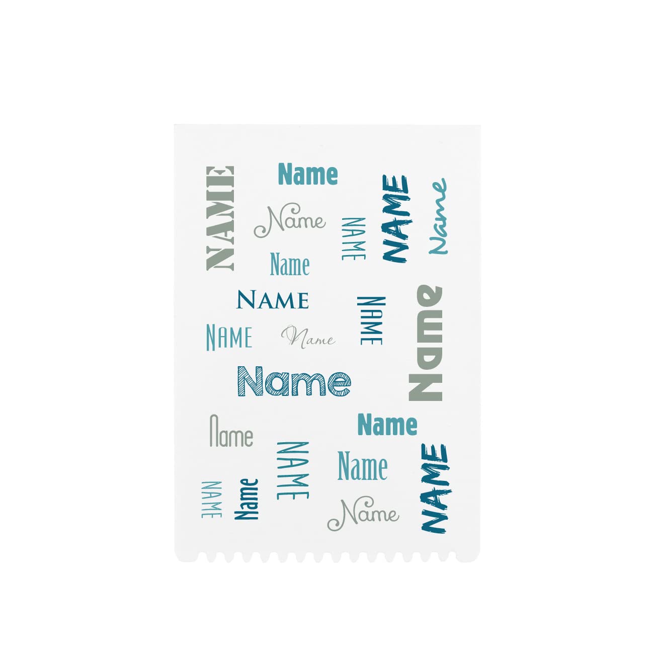 Herz & Heim® personalisierter Eiskratzer/Kunststoff/verschiedenen Motive / 10 cm x 14 cm (Name in versch. Schriftarten Blau) von Herz & Heim