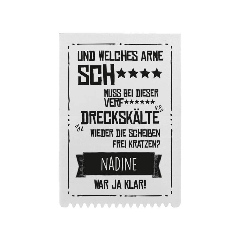 Herz & Heim® personalisierter Eiskratzer/Kunststoff/verschiedenen Motive / 10 cm x 14 cm (...war ja klar) von Herz & Heim